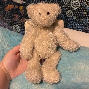 Gund Cream Plush Teddy Bear with Ribbon